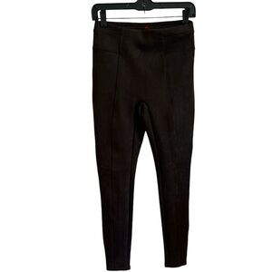 SPANX Faux Suede‎ Leggings Pants CHOCOLATE BROWN size S Slimming Work Party